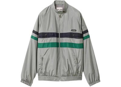 Miu Miu Women's Seta Tec Blouson Jacket Piombo