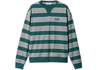 Miu Miu Women's Striped Jersey Sweatshirt Bottle Green/Gray