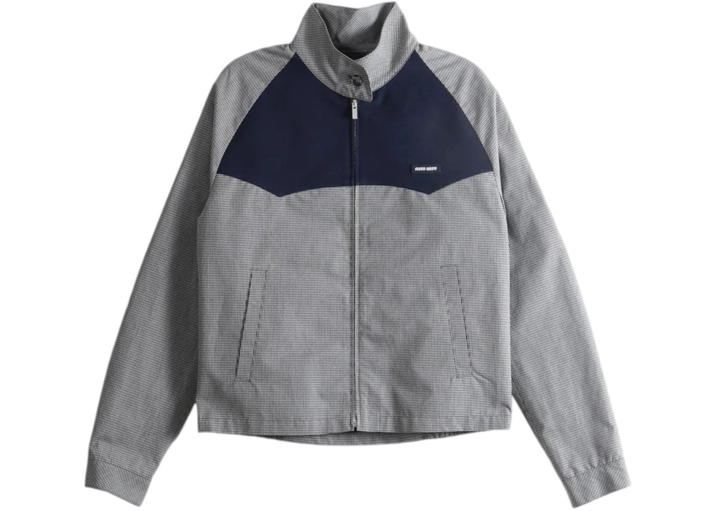 Miu Miu Women's Vichy Check Blouson Jacket Grigio - vue 360