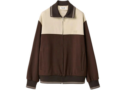 Miu Miu Women's Zipper Sweatshirt Cocoa/Sand - apparel view 2