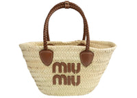 Miu Miu Woven Fabric Bag Naturale Cogn