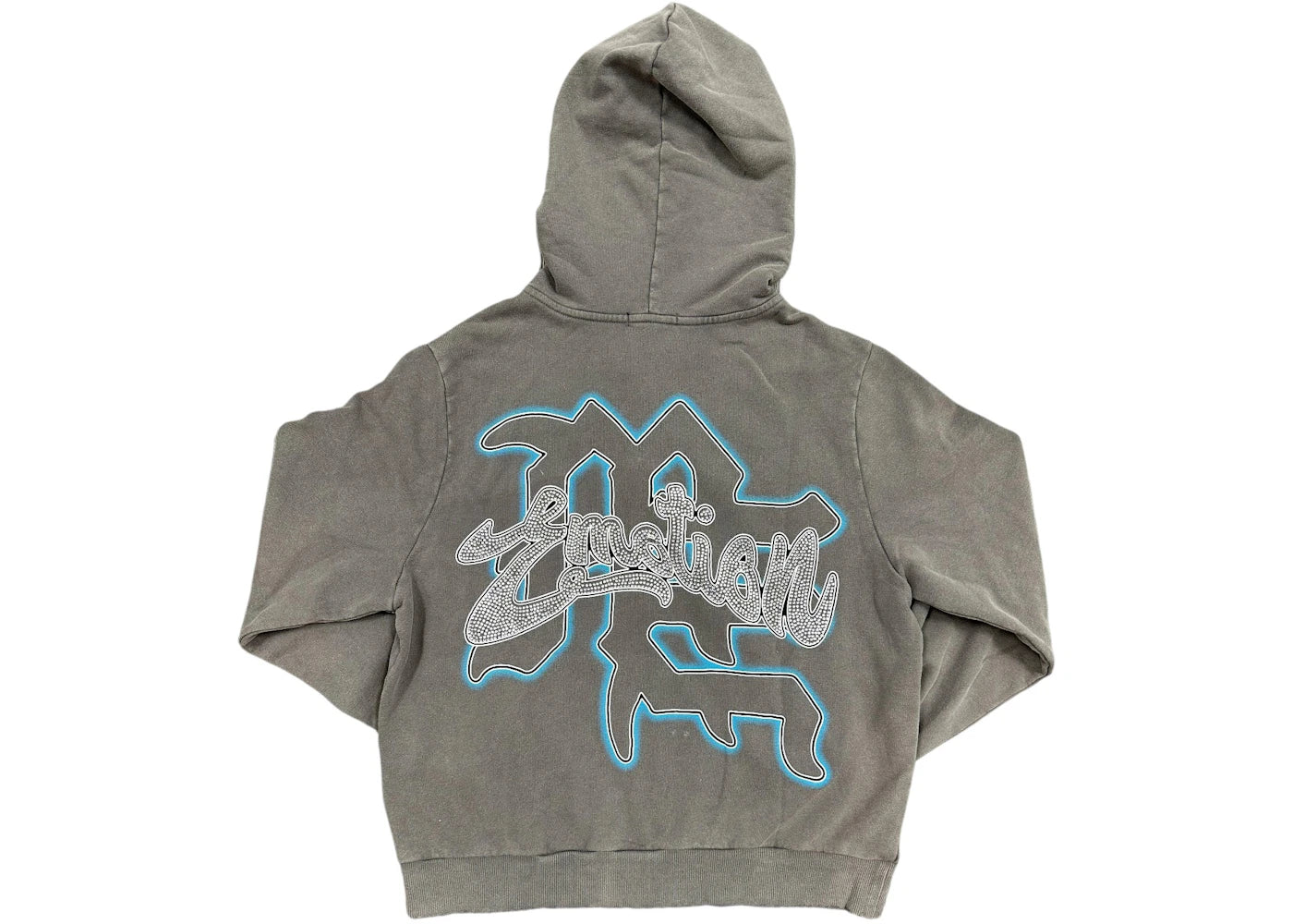 Mixed Emotion Rhinestone Hoodie Grey - vue secondaire B