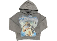 Mixed Emotion Rhinestone Hoodie Grey