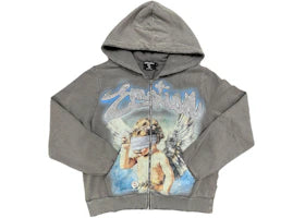 Mixed Emotion Rhinestone Hoodie Grey