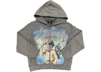 Mixed Emotion Rhinestone Hoodie Grey