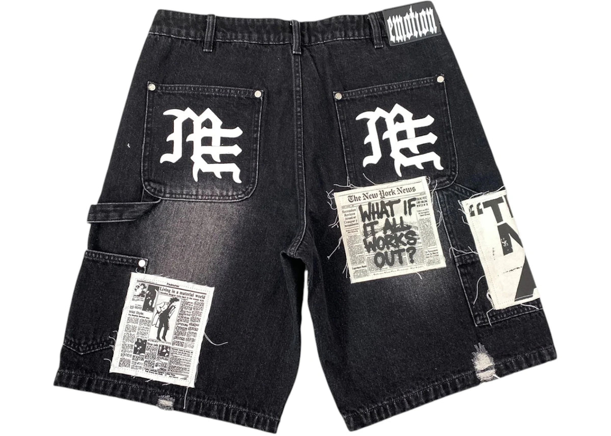 Mixed Emotions AI Denim Shorts Black - vue secondaire B