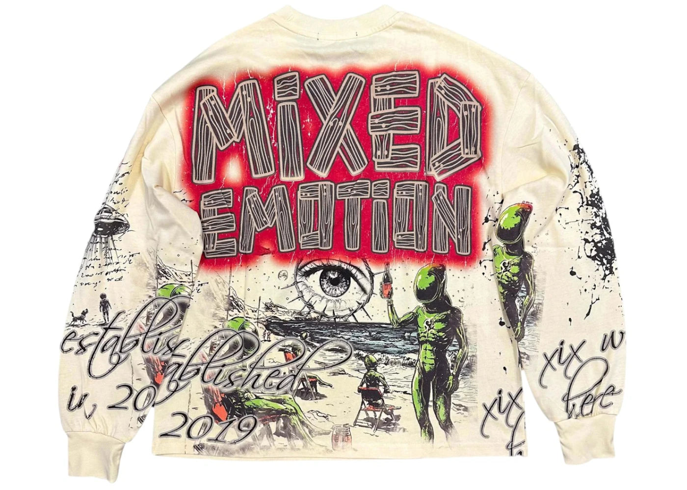 Mixed Emotions Art Club Longsleeve Cream - vue secondaire B