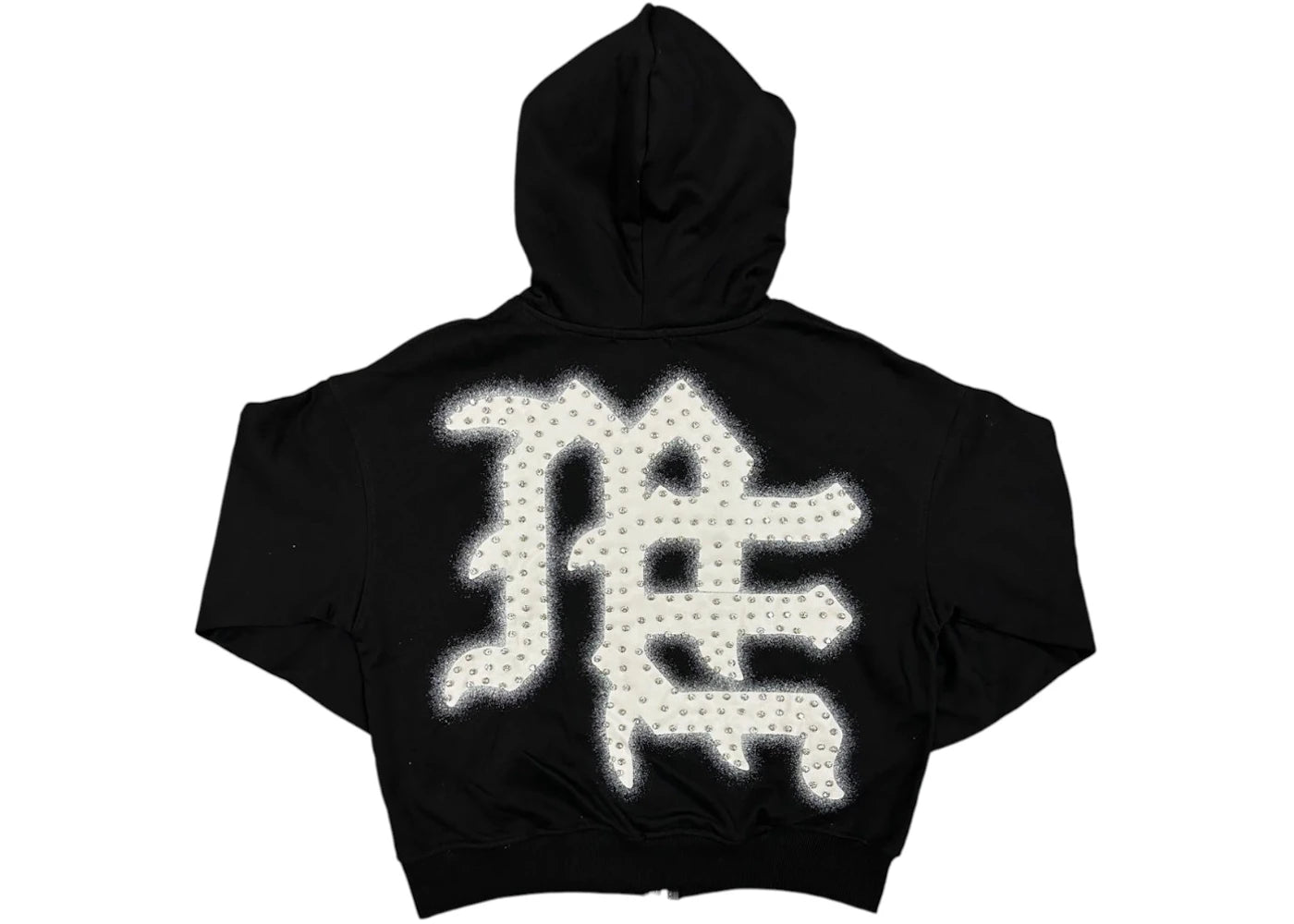 Mixed Emotions End Rhinestone Hoodie Black - vue secondaire A