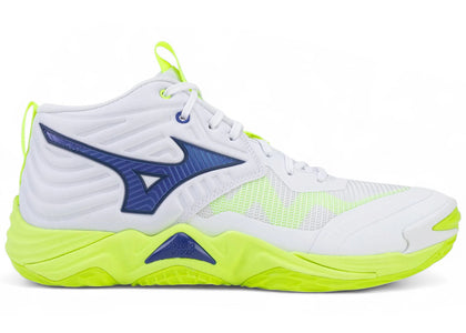Mizuno Wave Momentum Elite Mid White Lightning Yellow Dazzling Blue - sneakers view 2