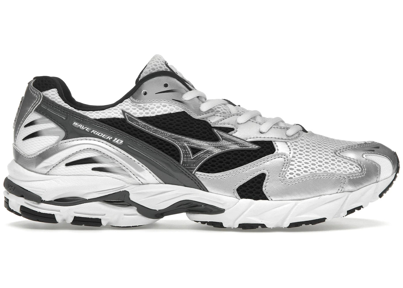 Mizuno Wave Rider 10 White Silver Black