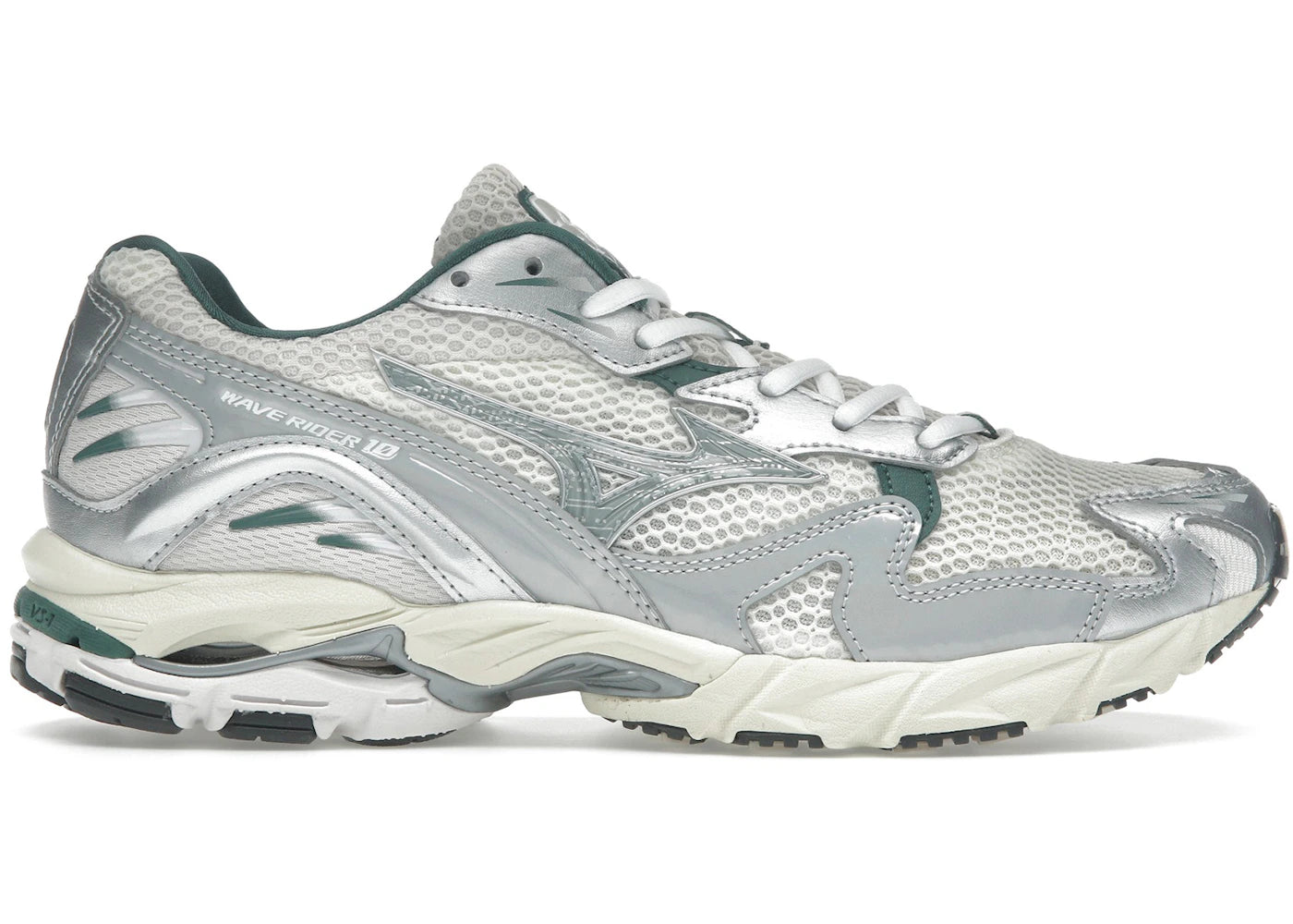 Mizuno Wave Rider 10 White Slate Bistro Green