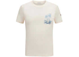 Moncler Beach Print T-shirt Cream/Blue Paradise Archive - vue 360