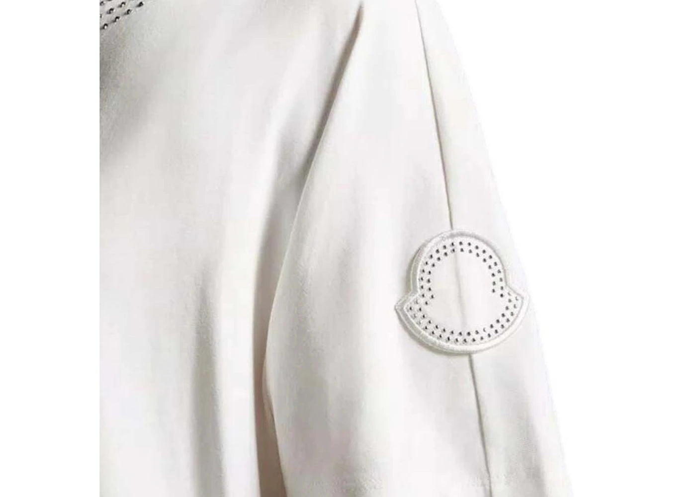 Moncler Crystal Encrusted T-Shirt White - vue secondaire B