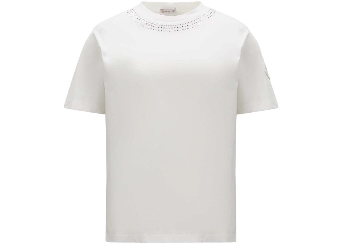 Moncler Crystal Encrusted T-Shirt White - vue secondaire A