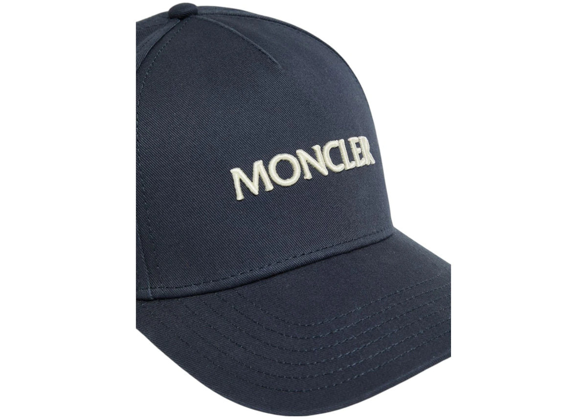 Moncler Logo Embroidered Baseball Cap Navy - vue secondaire B