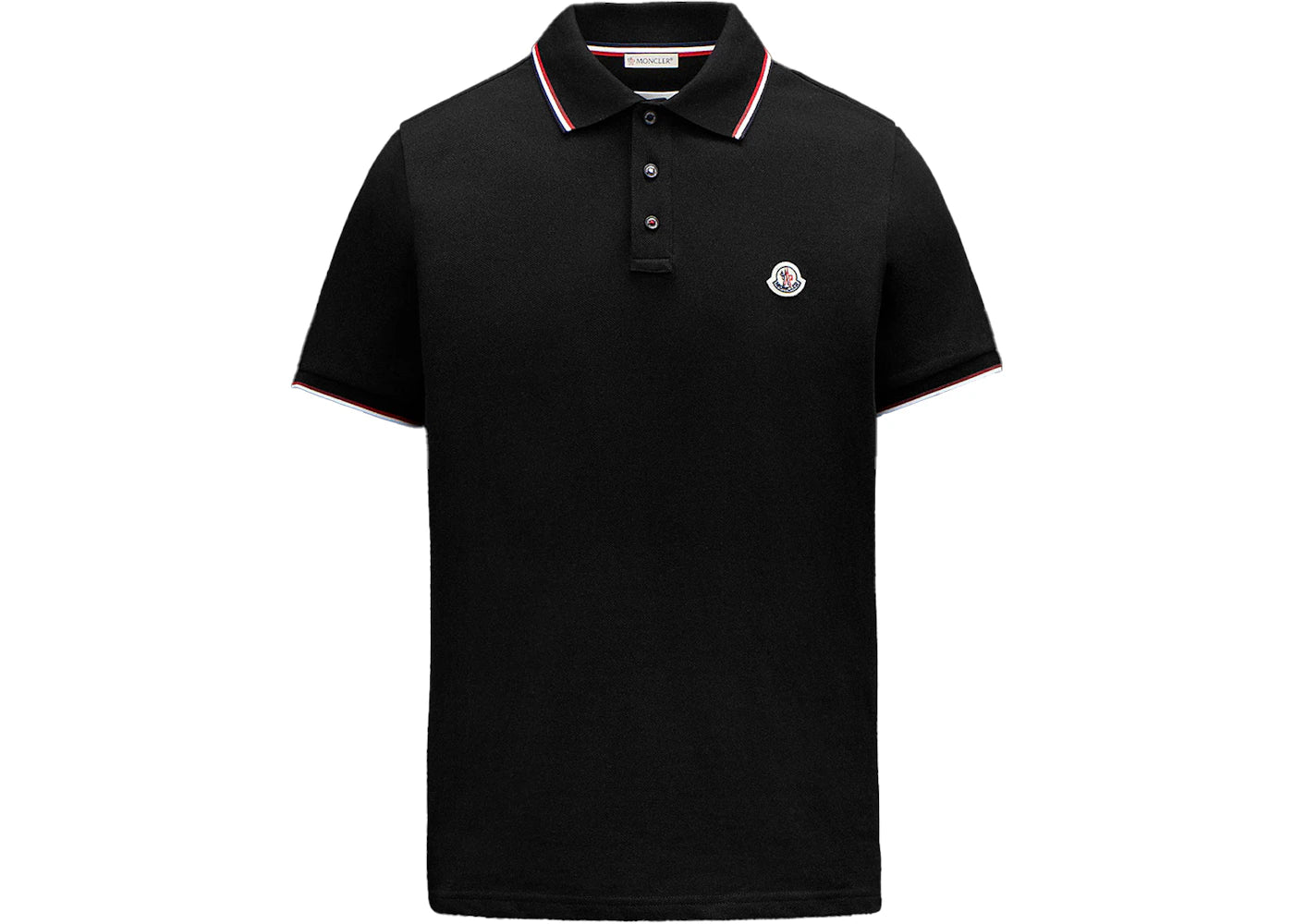 Moncler Logo Polo Shirt Black/Red/White - vue 360