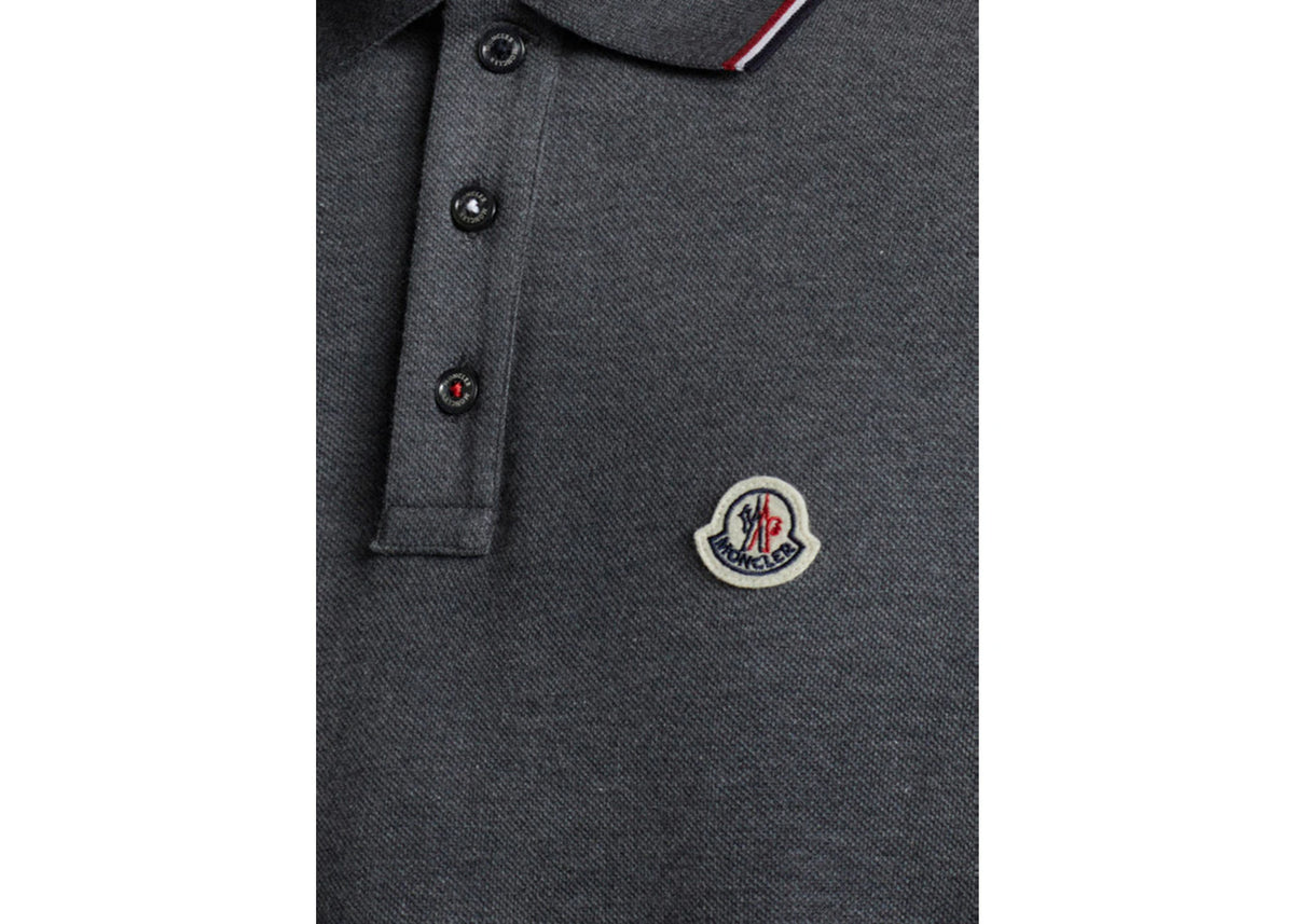 Moncler Logo Polo Shirt Dark Grey/Red/Black - vue secondaire B