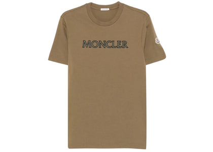 Moncler Moncler Logo Ss T-shirt Deep Yellow Olive - authentic Moncler apparel