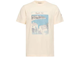 Moncler Seaside Print T-shirt White Ivory