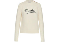Moncler Women's Crewneck Long Sleeve Top Silk White