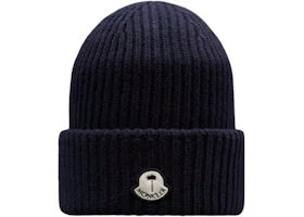 Moncler x Palm Angels Wool Beanie Navy Blue - vue 360