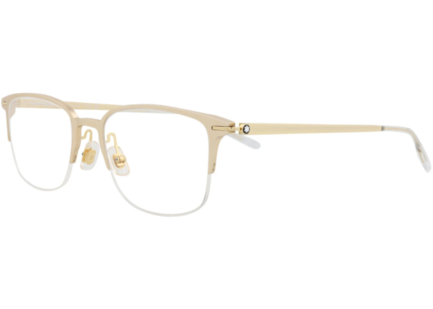 Montblanc Square-Frame Alluminium Optical Frames Gold Gold Transparent (MB0234OK-30013548-001) - vue secondaire A