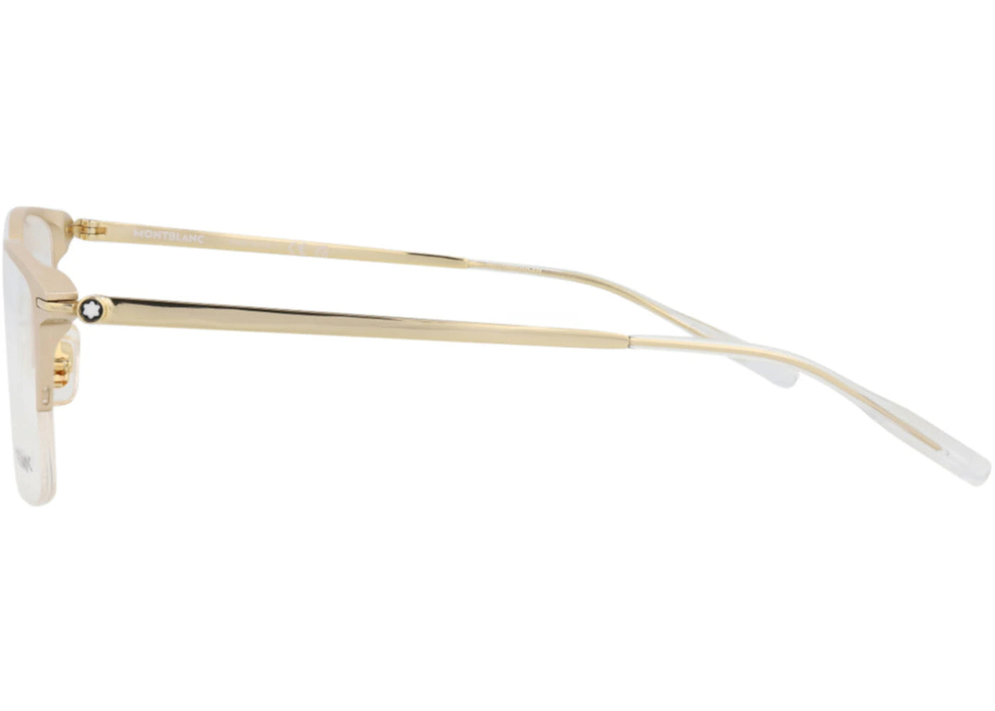 Montblanc Square-Frame Alluminium Optical Frames Gold Gold Transparent (MB0234OK-30013548-001) - vue secondaire B
