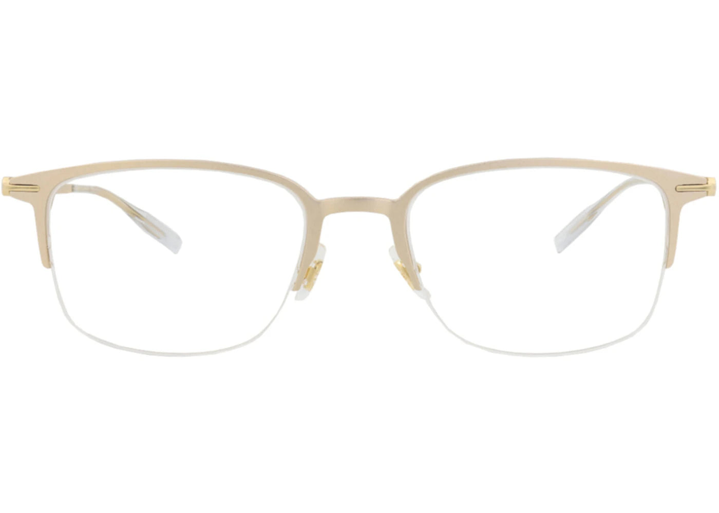 Montblanc Square-Frame Alluminium Optical Frames Gold Gold Transparent (MB0234OK-30013548-001) - vue 360