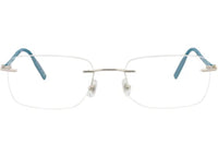 Montblanc Square-Frame Metal Optical Frames Silver Blue Transparent (MB0221O-30012160-009)