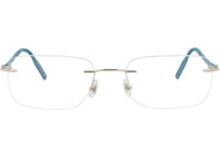 Montblanc Square-Frame Metal Optical Frames Silver Blue Transparent (MB0221O-30012160-009)