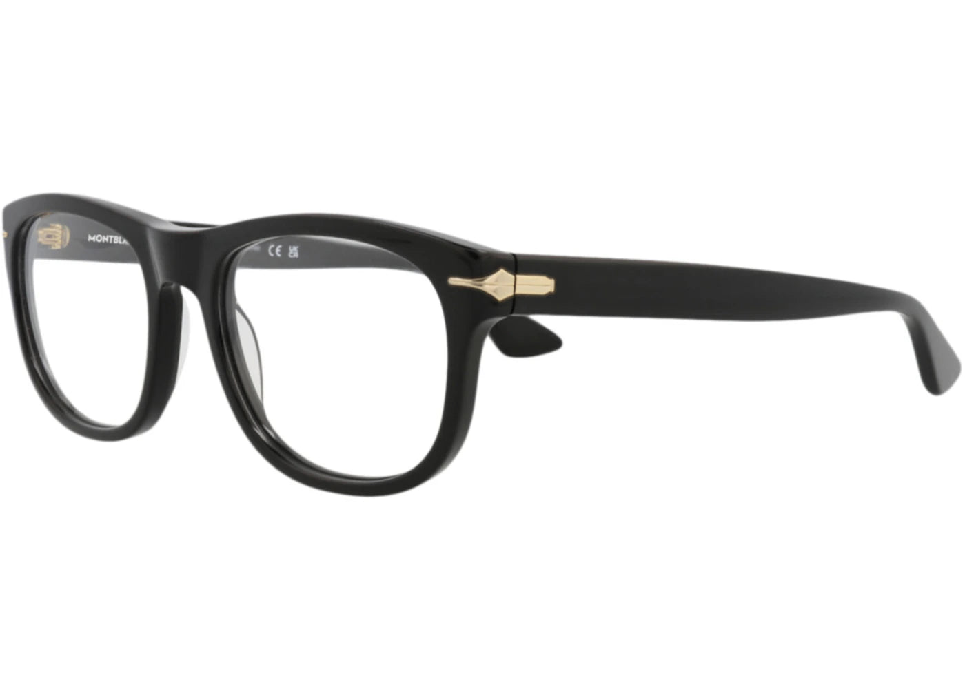 Montblanc Square-Frame Recycled Acetate Optical Frames Black Black Transparent (MB0306O-30014592-005) - vue secondaire B