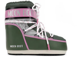 Moon Boot Icon Low Space Racing Forest Green/Silver/Pink (Women's)