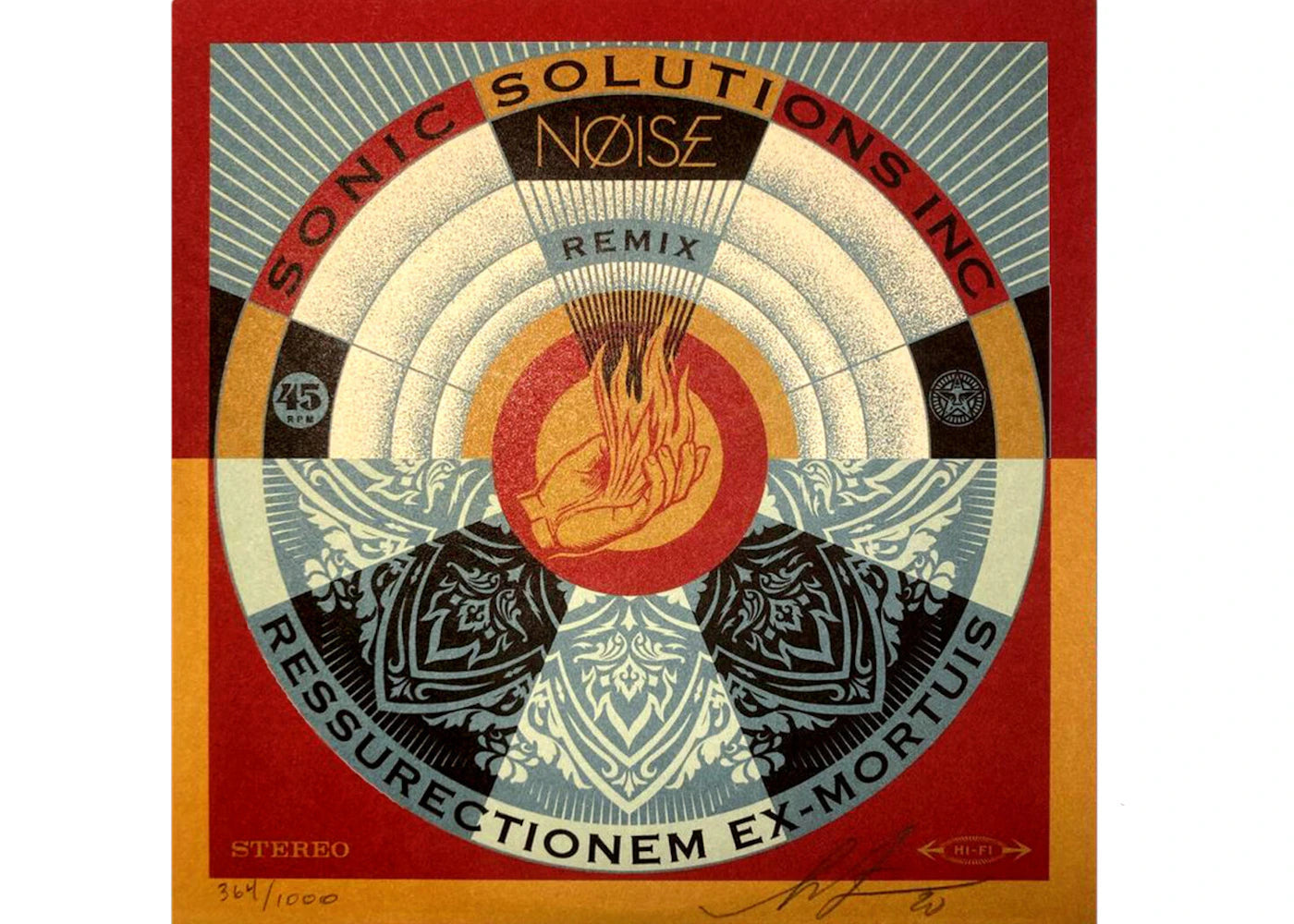 Shepard Fairey Noise Sonic Solutions Inc. Resurrectionem Ex-Mortuis Remix Obey 7" Vinyl Record
