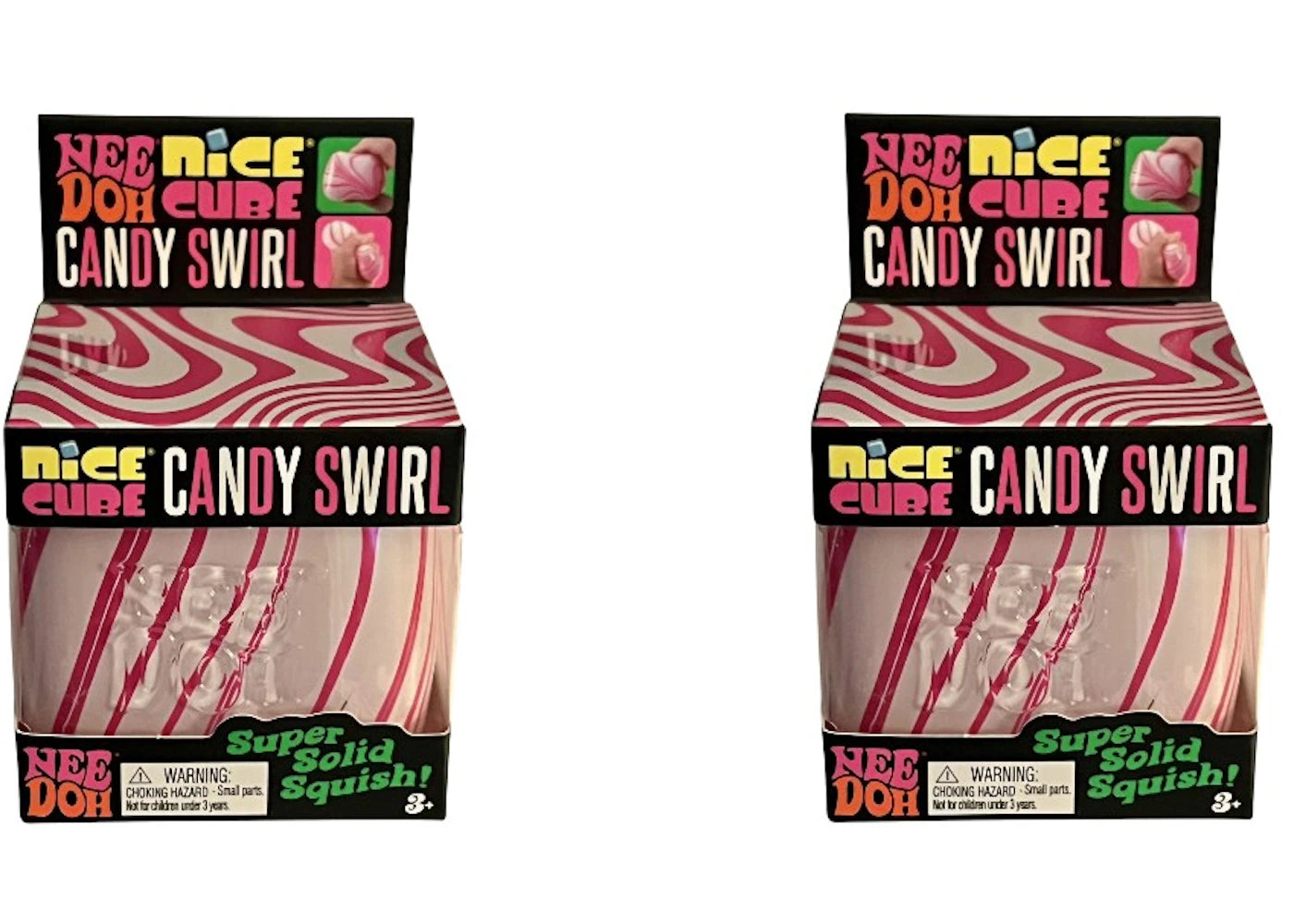 NeeDoh Candy Swirl Nice Cube Squishy Fidget Toy 2x Lot - vue secondaire A