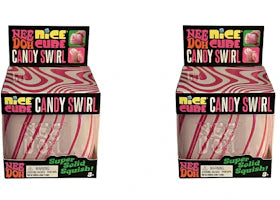 NeeDoh Candy Swirl Nice Cube Squishy Fidget Toy 2x Lot - vue 360