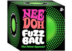 NeeDoh Fuzzball The Velvet Squeeze Squishy Fidget Toy Green - vue 360