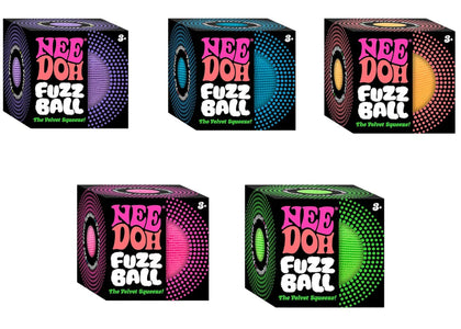 NeeDoh Fuzzball The Velvet Squeeze Squishy Fidget Toy Set of 5 Purple/ Blue/ Orange/ Pink/ Green - authentic NeeDoh product
