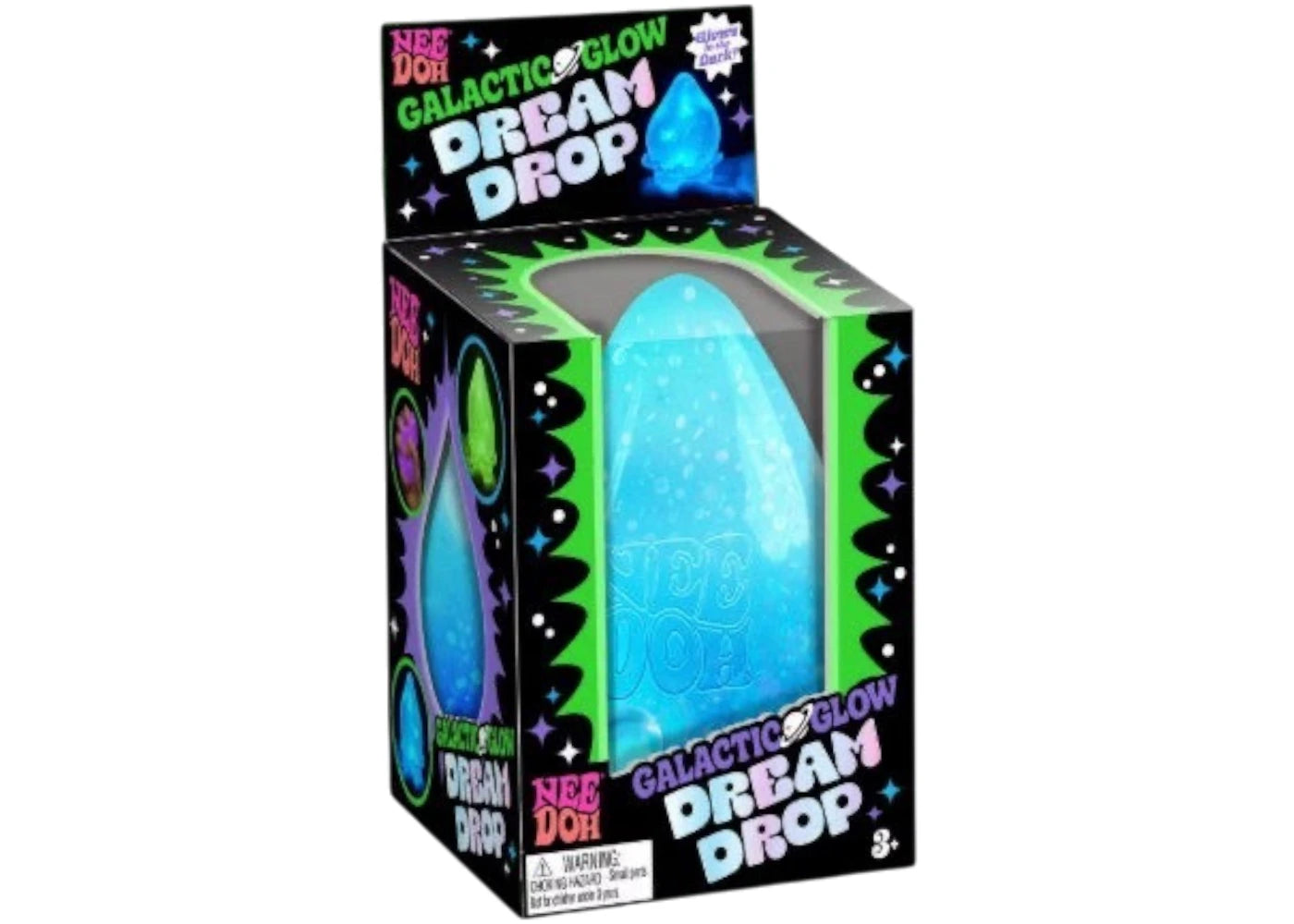 NeeDoh Galactic Glow Dream Drop Squishy Fidget Toy Galacti-Blue - vue 360