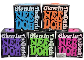 NeeDoh Glow in the Dark Squishy Fidget Toy Set of 5 Pink/ Green/ Orange/ Blue/ Purple - vue 360
