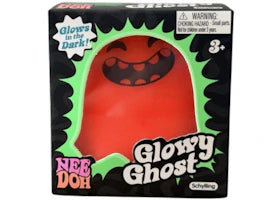 NeeDoh Glowy Ghost Squishy Fidget Toy (Random Facial Expression) Orange - vue 360