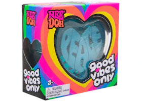 NeeDoh Good Vibes Only Squishy Fidget Toy Blue (Text on Heart May Vary) - vue 360