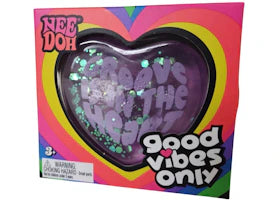 NeeDoh Good Vibes Only Squishy Fidget Toy Purple (Text on Heart May Vary) - vue 360