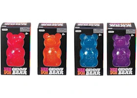 NeeDoh Gummy Bear Squishy Fidget Toy 4x Lot Red,Orange/Blue/Purple - vue 360