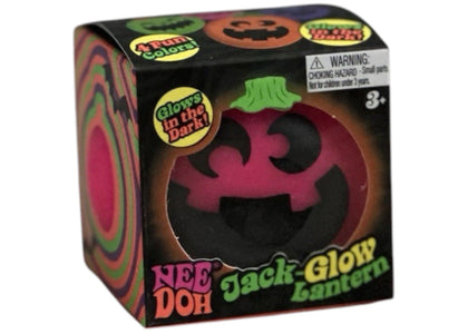 NeeDoh Jack-Glow Lantern Glow-in-the-Dark Squishy Fidget Toy Pink - authentic NeeDoh product