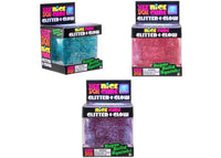 NeeDoh Nice Berg Glitter and Glow Squishy Fidget Toy Set of 3 Pink/ Purple/ Blue