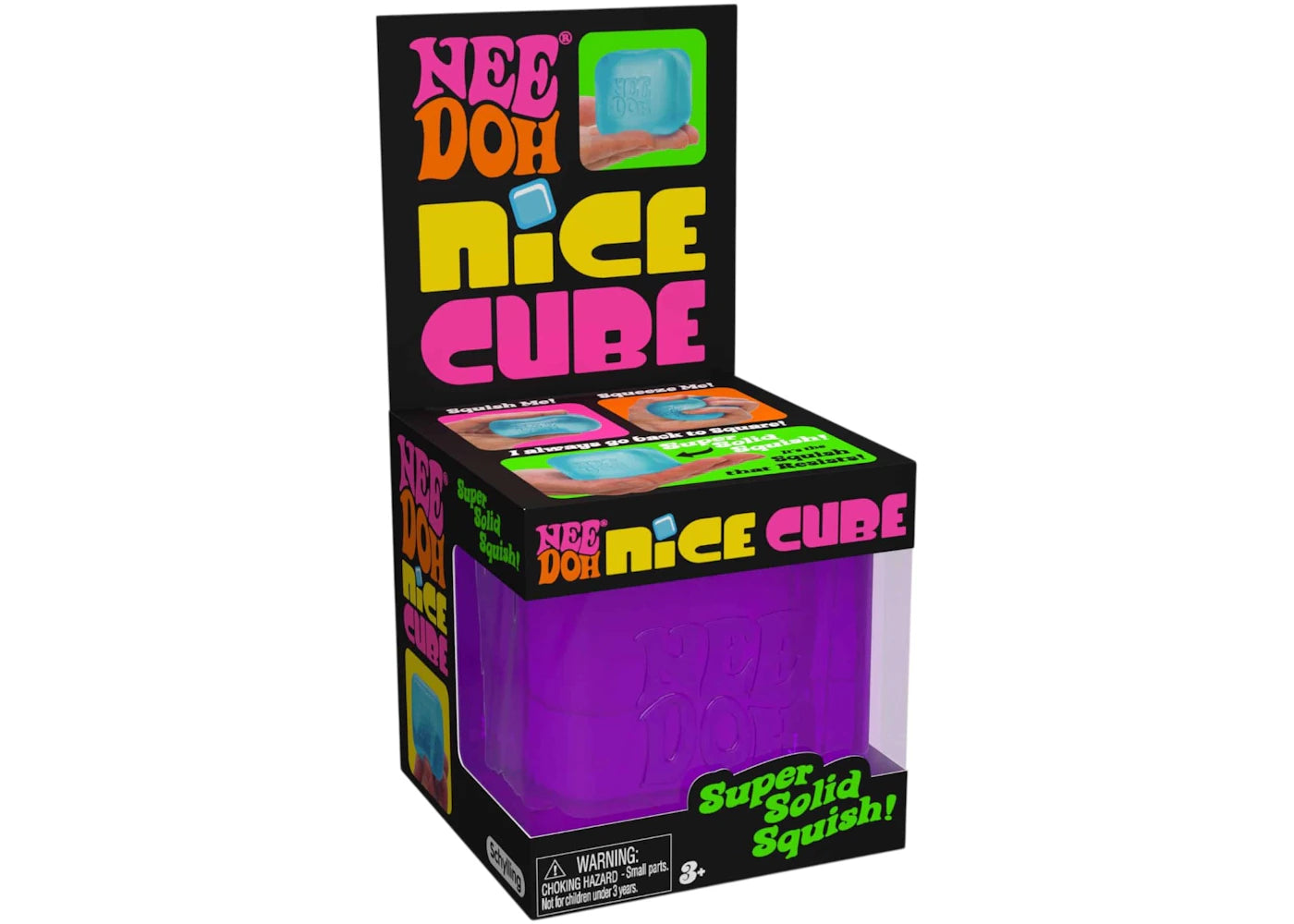 NeeDoh Nice Cube Squishy Fidget Toy Purple - vue secondaire A
