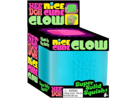 NeeDoh Nice Cube Glow Squishy Fidget Toy Blue - authentic NeeDoh product