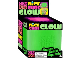NeeDoh Nice Cube Glow Squishy Fidget Toy Green - vue 360