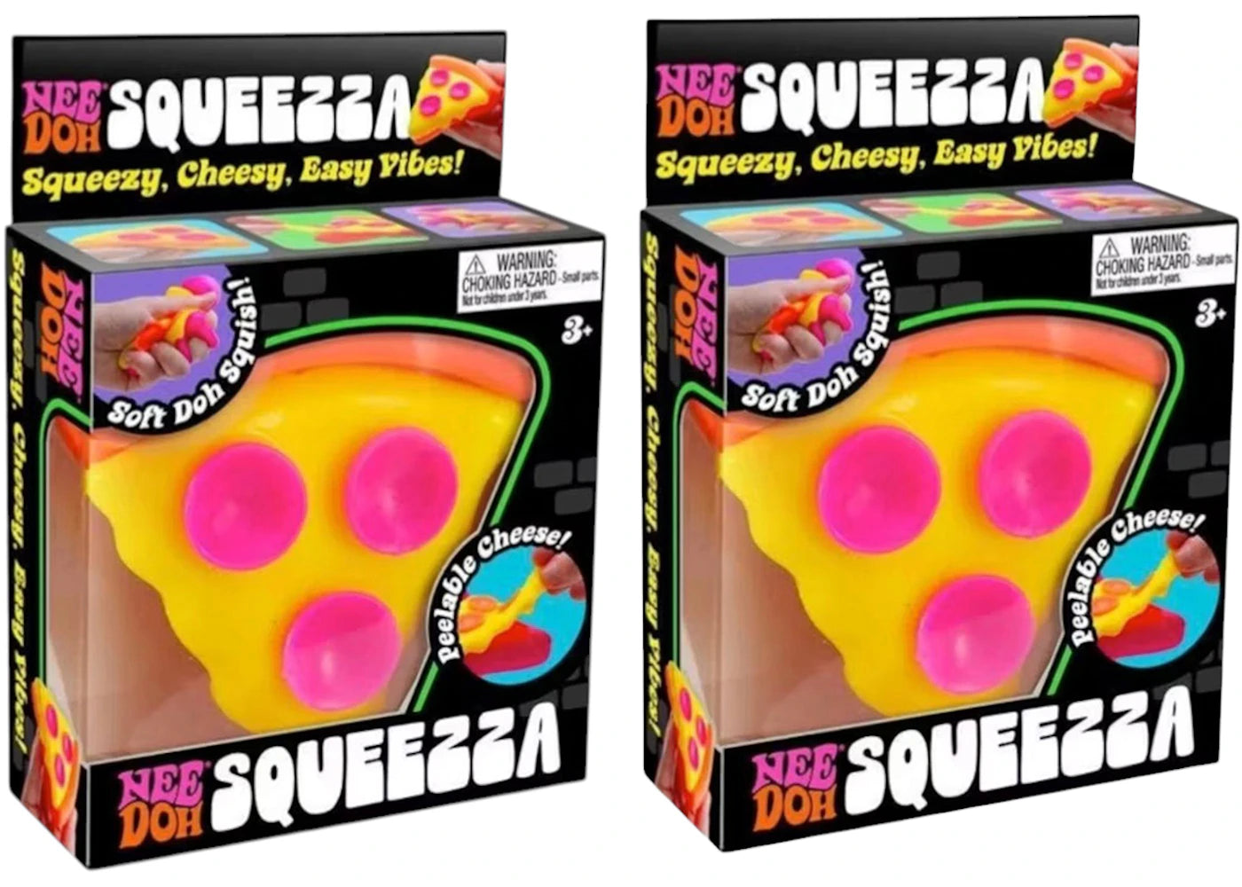 NeeDoh Squeeza Pizza Squishy Fidget Toy 2x Lot - vue 360