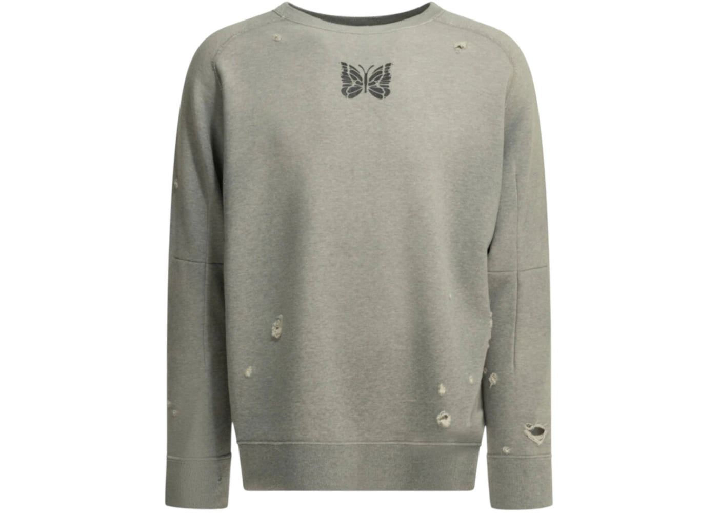 Needles Deconstructed Crewneck Sweatshirt Grey - vue secondaire A